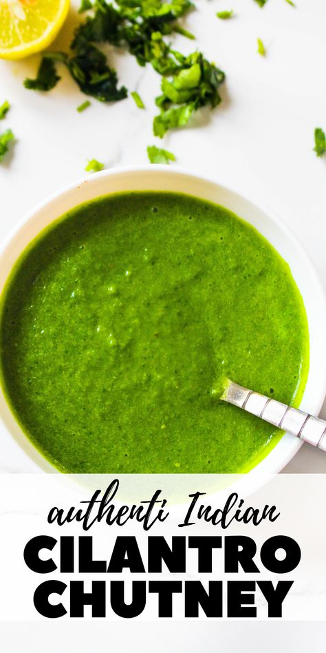 Indian Dipping Sauce, Dhaniya Chutney, Vegetarian Indian Recipes, Indian Sauces, Peanut Chutney, Cilantro Chutney, Indian Appetizers, Cilantro Sauce, Vegetarian Indian