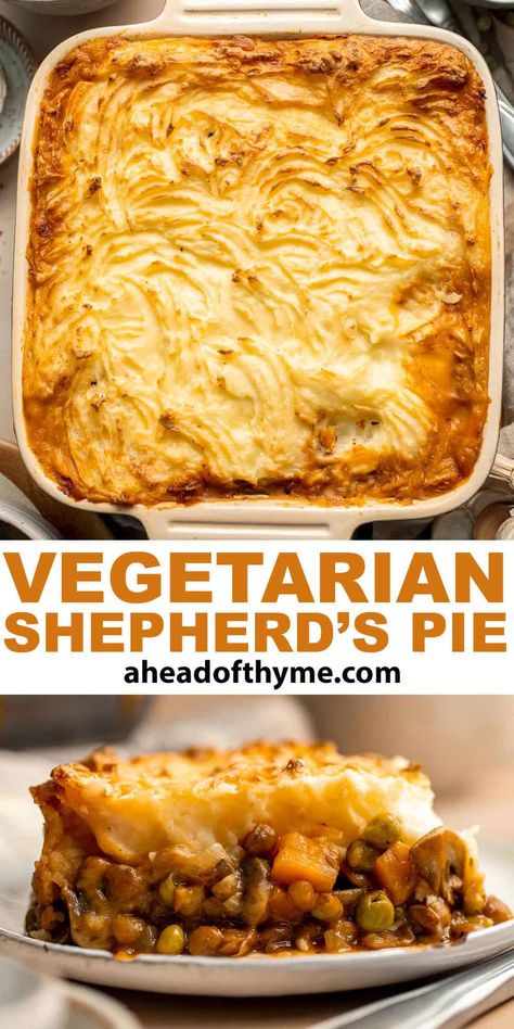 Mushroom Lentil Shepherds Pie, Vegetarian Sheperd Pie, Vegetarian Dinner Mushroom, Vegetarian Ideas Dinners, Pie Recipes Vegetarian, Easy Dinners For Two Vegetarian, Veg Shepherds Pie Recipe, Vegitaren Shepherds Pie, Mushroom Shepards Pie Vegetarian