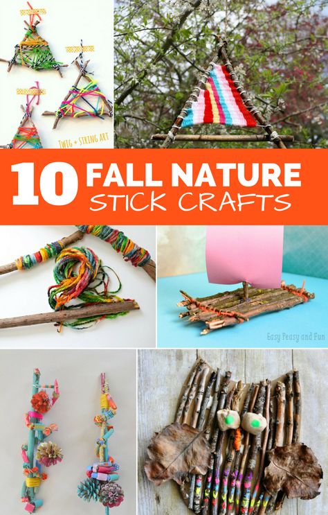 10 Creative Fall Nature Stick Crafts for Kids. Nature, Crafts For Kids Fall, Stick Crafts For Kids, Forest Crafts, Fall Goodies, Nature Craft, Fall Arts And Crafts, Nature Collage, Fall Nature