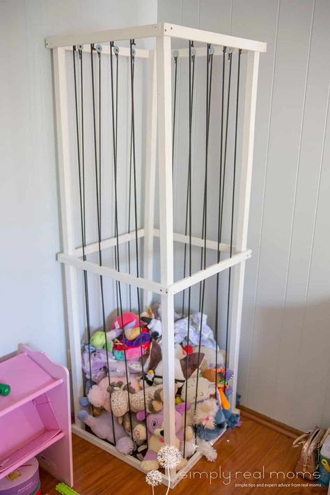 Stuffed Animal Storage Zoo, Stuffed Animal Storage Diy, Stuffed Animal Zoo, Diy Stuffed Animal, Stuffed Animal Ideas, Stuffed Animal Holder, Make A Stuffed Animal, Animal Ideas, Real Moms