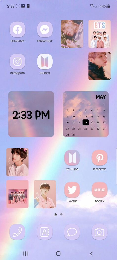 ~ make your android homescreen aesthetic 2021 💖 BTS theme 💜 #ios14customization #aestheticandroid #btstheme Aesthetic Wallpaper For Phone, Bts Aesthetic Wallpaper, Galaxia Wallpaper, Android Organization, Organize Phone Apps, Bts App, Android Homescreen, Themes For Mobile, Iphone Wallpaper Bts