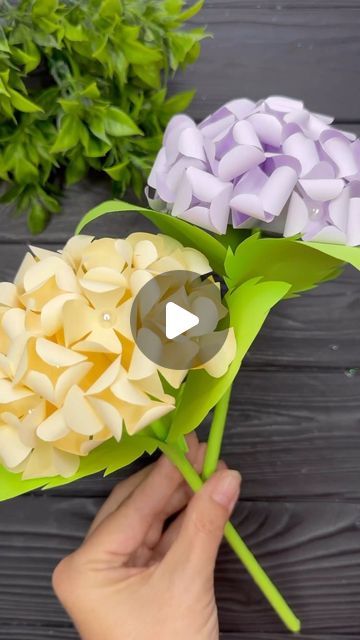 Flower Bouquet Art And Craft, 3d Paper Art Easy, Hydrangea Paper Flower, 3d Flower Paper Craft, Paper Hydrangea Diy, 3d Paper Flowers Diy, Paper Flowers Craft Tutorial, Hydrangea Diy, Paper Hydrangea