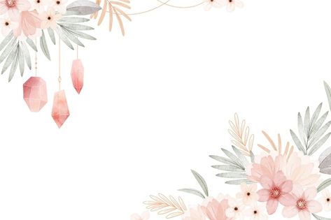 Watercolor boho floral background Free V... | Free Vector #Freepik #freevector #background #watercolor #ornament #wallpaper Floral Background Landscape, Template Border, Ornament Wallpaper, Blue Flowers Background, Floral Watercolor Background, Pink Floral Background, Free Watercolor Flowers, Pastel Color Background, Vintage Floral Backgrounds