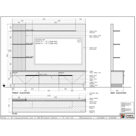 Tv Unit Dimensions In Inches, Tv Wall Dimensions, Tv Unit Elevation Drawing, Furniture Details Drawing Tv Unit, Creative Tv Unit Design, Tv Unit Working Drawing, Tv Unit Detail Drawing, Interior Design Details Drawing, Tv Unit Drawing