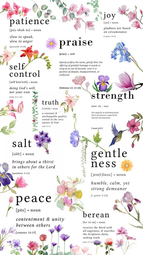 💐 #biblical #bible #definitions #love #pretty #flowers #pretty #simple #cute Biblical Backgrounds, Biblical Flowers, Bible Verse Vinyl, Journal Bible Quotes, Slow To Speak, Cute Bibles, Personal Bible Study, Bible Journal Notes, Flowers Pretty