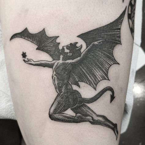 Misfits Tattoo, Satanic Tattoos, Gallery Tattoo, Surreal Tattoo, Occult Tattoo, Devil Tattoo, Bat Tattoo, Sick Tattoo, Fire Tattoo