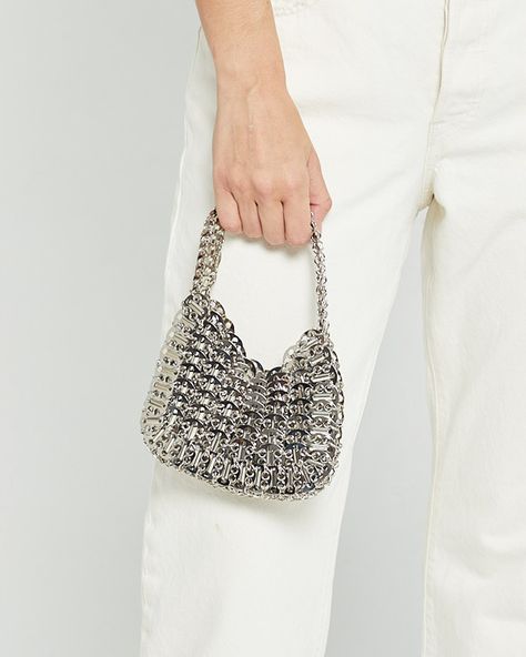 Lyla Mini Bag Nature, Silver Plates, Woven Metal, Metal Bag, Silver Purse, Silver Bag, Silver Handbag, Silver Bags, Metal Plates