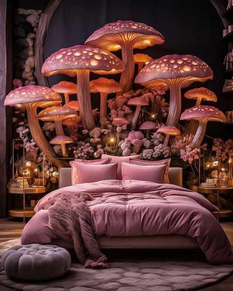 Mushroom-themed bedroom decor ideas Mushroom Bedroom, Modern Boys Bedroom, Small Room Makeover, Fantasy Furniture, Classy Bedroom, Bedding Inspiration, Bedroom Wall Designs, Dekorasi Kamar Tidur, Gorgeous Bedrooms