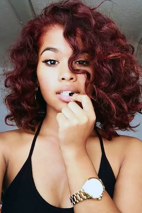 Black Hair Inspiration, Red Curly Hair, Kanekalon Hairstyles, Women's Hairstyles, Red Wigs, Black Hairstyles, Cornrow, Twist Braids, Hair Weave