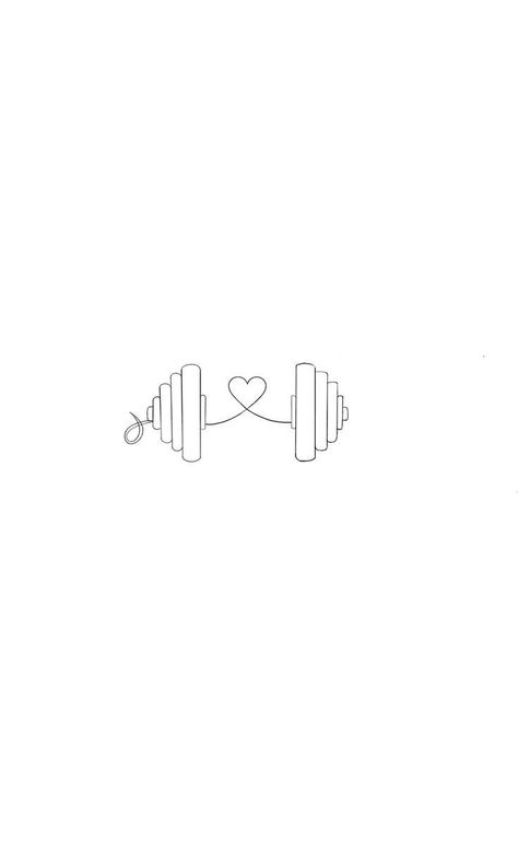 Cute Gym Tattoos, Gym Tattoo Ideas For Women, Fitness Tattoo Ideas For Women, Gym Tattoos Women, Dumbell Drawing, Gym Line Art, Gym Drawing Art, Weight Tattoo, Gym Tattoo Ideas