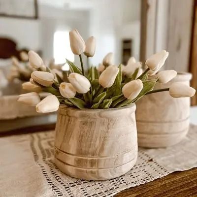 BARNWOOD BLOOMS | Shop Sales Events Antique Farmhouse Clean Natural Home Decor, Natural Earthy Kitchen Decor, Wooden Table Centerpiece For Home, Simple Summer Decor, Neutral Summer Decor, Kitchen Flowers Decor, Farmhouse Plants Indoor Decor, Flower Arrangements In Baskets, Wooden Vase Decor