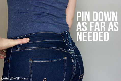 How to Take in a Jeans Waist - The Sewing Rabbit Take In Jeans, Sewing Jeans, Sew Ins, Sewing Alterations, Altering Clothes, Sewing Projects For Beginners, Sewing For Beginners, Learn To Sew, Sewing Techniques