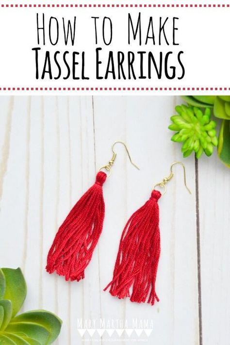 Tassle Earrings Diy, Making Earrings Diy, Make Your Own Earrings, Diy Tassel Earrings, How To Make Tassels, Mary And Martha, Jewelry Connectors, Jewelry Making Earrings, Dress Alterations