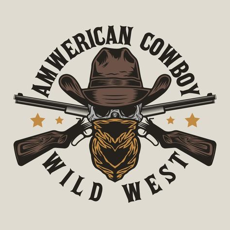 Wild West Sheriff, Wild Logo, Wild West Cowboys, Vintage Badge, Western Halloween, Skull Pictures, Skull Illustration, The Wild West, Animal Skulls