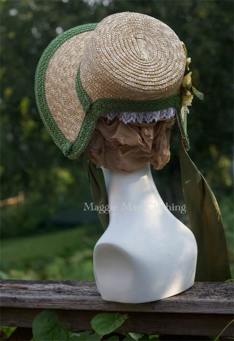 Jane Austen Costume, Regency Bonnet, Jean Lafitte, Historical Hats, Regency Clothing, Book Day Costumes, Regency Era Fashion, Bonnet Pattern, Antique Hats