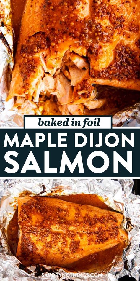 Maple Dijon Salmon, Sockeye Salmon Recipes, Side Of Salmon, Baked Salmon In Foil, Fancy Recipes, Dijon Salmon, Maple Glazed Salmon, Salmon Recipes Baked Healthy, Quick Seafood Recipes