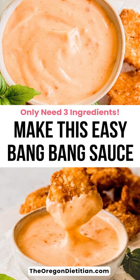 Bang bang sauce takes about one minute to whip up, and is perfect to use as a shrimp sauce, for chicken tenders, and even on vegetables! Bang bang shrimp sauce is completely delicious, creamy, spicy, and sweet, and pairs well with just about anything you can think of! Once you make this bang bang sauce, you'll want to put it on pretty much anything and everything you can think of! Sauce For Chicken Tenders, Chicken Nuggets Sauce, Bang Bang Sauce Recipe, Low Calorie Sauces, Bang Bang Sauce, Fish Taco Sauce, Vegetable Kabobs, Vegetable Sticks, Shrimp Sauce