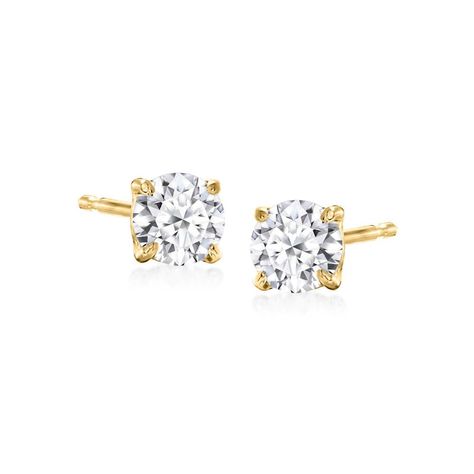 .50 ct. t.w. Lab-Grown Diamond Stud Earrings in 14kt Yellow Gold Pearl Strands Necklace, Diamond Birthstone, Fine Jewelery, Earrings Diamond, Jewelry Essentials, Cz Stud Earrings, Pearl Jewellery Earrings, Diamond Stud Earrings, Diamond Stud