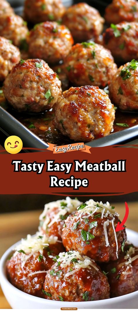 Whip up a batch of mouthwatering meatballs with this Easy Meatball Recipe. Made with just a few simple ingredients, these meatballs are juicy, flavorful, and perfect for pairing with your favorite pasta sauce or serving as appetizers. They're quick to prepare and sure to be a hit with everyone at the table. #EasyMeatballs #Homemade #FamilyDinner Basic Meatball Recipe Ground Beef, Best Easy Meatballs, Homemade Meatballs For Spaghetti Easy, Ground Beef Meatball Recipes Easy, Make Meatballs Ground Beef, Southern Style Meatballs, Ritz Cracker Meatballs, Homemade Meat Ball Recipes Easy, Quick Easy Meatballs