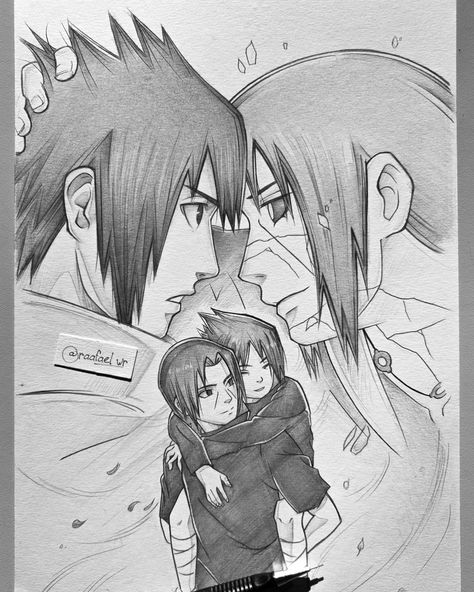 Sasuke Drawing, Naruto Drawings Easy, Itachi Sasuke, Sasuke Itachi, Lead Pencil, Naruto Painting, Leaf Village, Manga Coloring Book, Drawing Superheroes