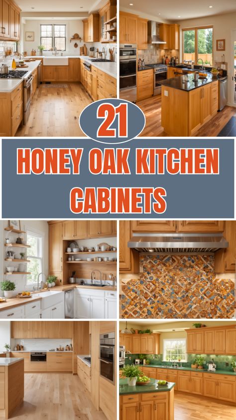 21 Honey Oak Kitchen Cabinets – Your Motor Geek Wood Oak Cabinets Kitchen, Cozy Oak Kitchen, Kitchen Countertops With Honey Oak Cabinets, Kitchen Design With Honey Oak Cabinets, Oak Colored Kitchen Cabinets, Kitchens With Golden Oak Cabinets, Honey Colored Kitchen Cabinets, Golden Oak Kitchen Cabinets Update, Honey Oak Trim Flooring Ideas