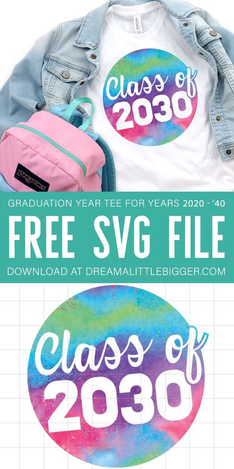 This back to school shirt design will look amazing with patterned HTV or Infusible Ink. #backtoschooloutfits #backtoschoolideas #backtoschoolclothes #freesvg #cricutmade Silhouette Cameo Projects Vinyl, Senior Graduation Party, School Shirt Designs, Cricut Help, Cricut Svg Files Free, Graduation Crafts, First Day Of School Shirt, Graduation Svg, Graduation Year