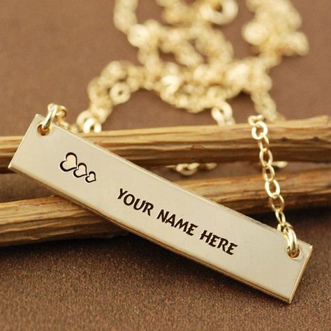 Get your name in beautiful style on Golden Charm Pendant picture. You can write your name on beautiful collection of Jewelry pics. Personalize your name in a simple fast way. You will really enjoy it. Rings And Bands, Necklace Bracelet, Name Necklace, Charm Pendant, Necklaces, Pendant