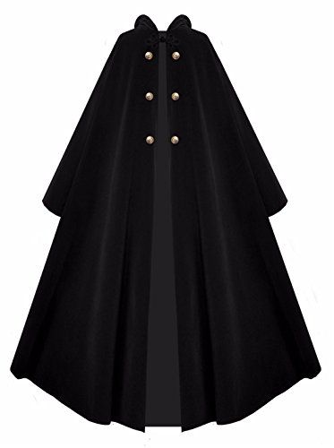 Medieval Cape, Cloak Black, Gothic Medieval, Black Cloak, Cape Cloak, Black Cape, Old Fashion Dresses, Fantasy Clothing, Character Outfits