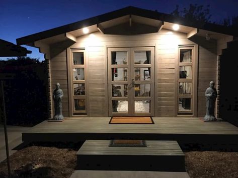 Tiny Home Studio Music, Shed Drum Studio, Music Shed Backyard Studio, Music Studio Architecture, Backyard Music Studio, Prefabricated Cabins, Music Studio Design, Building Extension, Home Studio Ideas