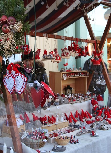 Swedish Christmas Market | Janice Issitt Life and Style Red And White Christmas Decorations, Swedish Christmas Decorations, White Christmas Decorations, Christmas Market Stall, Christmas Booth, Norwegian Christmas, Danish Christmas, German Christmas Markets, Christmas Craft Fair