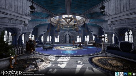 ArtStation - Hogwarts Legacy _ Day Ravenclaw Room, Hogwarts Dorm, Hogwarts Common Rooms, Hogwarts Interior, Hufflepuff Common Room, Ravenclaw Common Room, Ravenclaw Pride, Ravenclaw House, Hogwarts Legacy