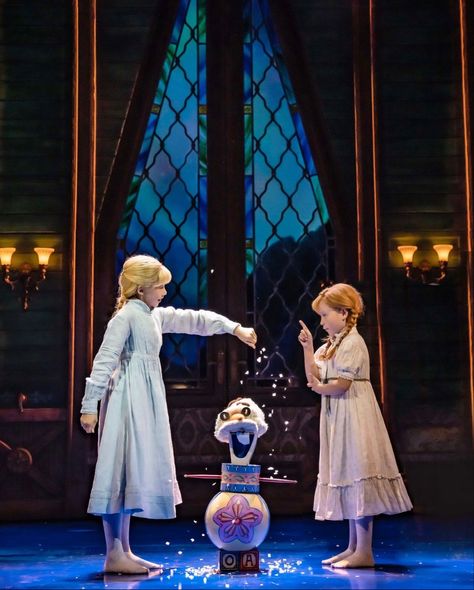 Frozen Musical Broadway, Frozen On Broadway Costumes, Frozen Jr Musical Costumes, Frozen Jr Set Design Ideas, Frozen Broadway Costumes, Frozen Jr Set Design, Frozen Jr Costumes, Frozen Jr Set, Elsa Broadway