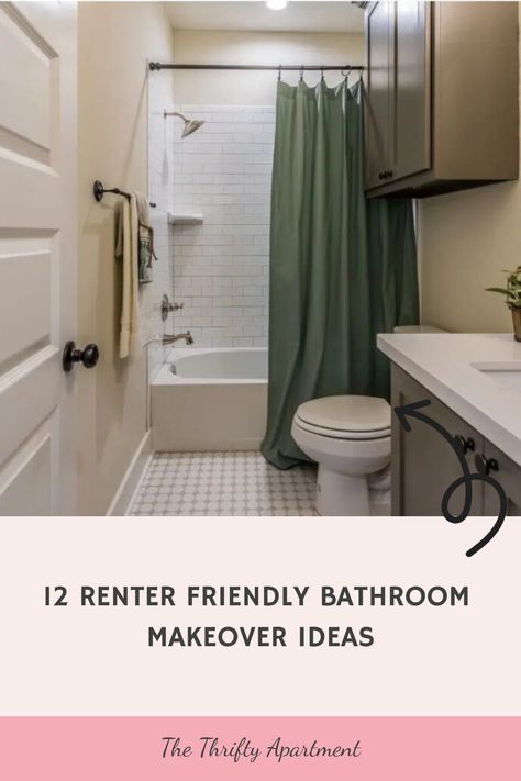 Are you a renter looking to spruce up your bathroom but feeling limited by your landlord’s restrictions? For some of us, the bathroom is our private sanctuary and safe haven. It’s our place of calm Renter Friendly Bathroom Makeover, Ugly Bathroom Makeover, Small Rental Bathroom, Rental Bathroom Makeover, Bathroom Makeover Ideas, Hang Towels In Bathroom, Rental Bathroom, Bathroom Improvements, House Bathrooms