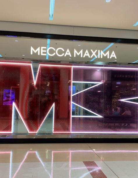 Retail Store fronts Mecca Maxima #luxurydotcom Mecca Cosmetica Store, Mecca Store, Mecca Makeup, Mecca Maxima, Mecca Cosmetica, Aussie Girl, Retail Store Display, Brand Refresh, Makeup Store