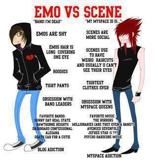 I try to explain this to my parents that emo and scene are completely different but they so don't get it: Emo Vs Prep, Emo X Scene, Scene Vs Emo, Scene Pfps For Discord, Emo Vs Scene, Hair Covering Eyes, Emo Characters, Emo And Scene, Real Emo