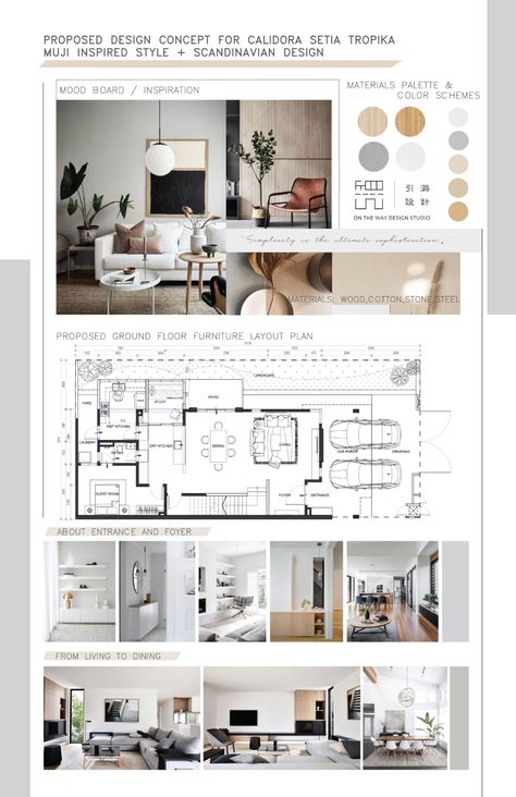 Interior Design Concepts Presentation, Design Approach Architecture Diagram, Interior Design Portfolio Ideas, One Room Interior Design, Open Concept Interior Design, Interior Design Portfolio Examples, Interior Design Package, Plan Interior Design, Interior Design Presentation Boards