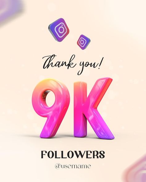 Icon 9k followers on instagram design | Premium Psd #Freepik #psd #thank-you-subscribers #thank-you-followers #thank-you-post #congratulations-post Followers Background, Instagram Gradient, Direct Painting, Red Background Images, App Background, Original Iphone Wallpaper, Powerpoint Design Templates, Followers On Instagram, Instagram Background