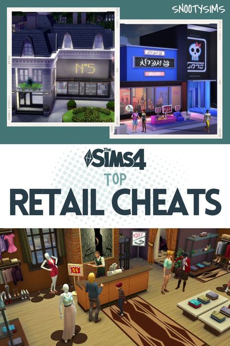 When Get to Work came out, so did the best cheats for the retail aspect of the game. These are the top cheats for running a retail shop! Sims 4 Retail Store No Cc, Sims Retail Store, Sims 4 Retail Store Ideas, Sims 4 Retail Store Layout, Sims 4 Store Ideas, Sims 4 Get To Work Build, Sims 4 Business Ideas, Sims 4 Cc Retail Store Items, Get To Work Sims 4