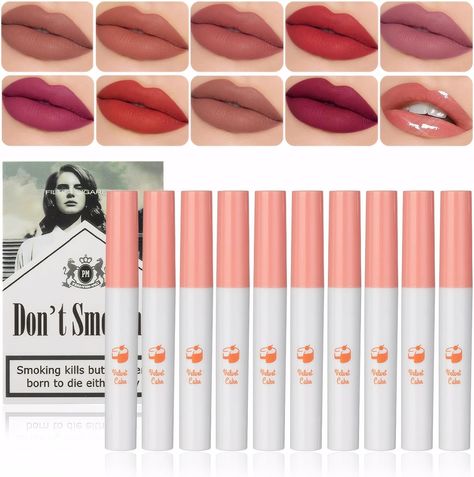 Lana Del Rey Lipstick, Matte Lipstick Sets for Women Long Lasting Plumping Lip Gloss 10 PCS High Pigmented Velvety Waterproof Natural LipStick Makeup Gifts Set Lana Del Rey Lipstick, Makeup Gifts, Matte Lipstick Set, Natural Lip Gloss, Waterproof Lipstick, Woman Birthday Party, Gifts Set, Lipstick Tube, Lipstick Matte