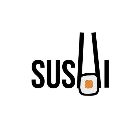 Sushi Logo Design Ideas, Sushi Logo Design, Sushi Restaurant Logo, Japanese Restaurant Logo, Logo Design Inspiration Art, Sushi Clipart, Sushi Illustration, Sushi Chopsticks, Funny Love Jokes