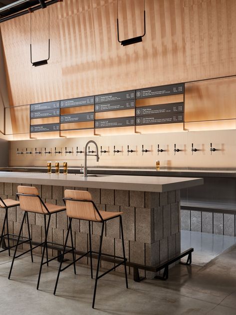 Wondrous Brewing Co. | Garcia Tamjidi Architecture Design | Media - Photos and Videos - 3 | Archello Brewery Bar Design, Beer Bar Ideas, Brewery Interior Design, Beer Bar Design, Brewery Interior, Warehouse Building, Brewery Bar, Brewery Design, Brew Bar