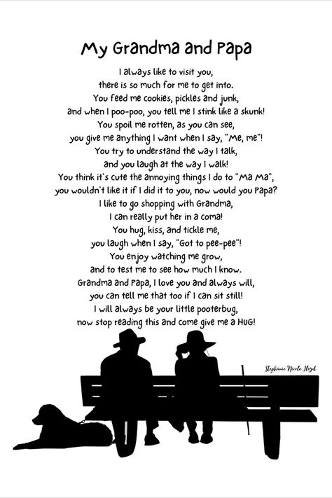 A poem written by author, Stephanie Nicole Floyd from a child's perspective of grandparents. Great printable to print from home and frame to give as a gift! Poems About Grandparents, Grandparents Poem, Sofia Carson, Grandparent Gifts, A Poem, Printable Gift, Written By, From Home, To Tell