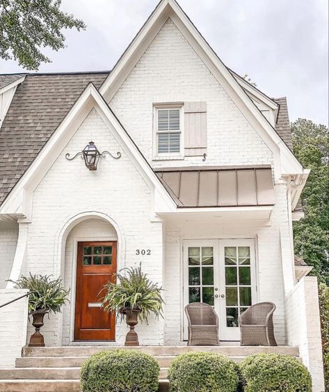 Modern Tudor Exterior, Tudor Exterior, Ella Woodward, Modern Tudor, Cottage Exteriors, House Paint Color Combination, Lucy Williams, Tudor Style Homes, Cottage Exterior