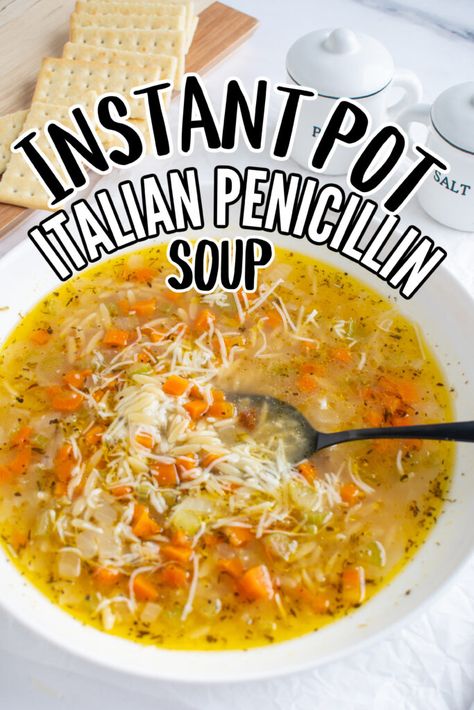 Instant Pot Pastina Soup - Make the Best of Everything Italian Penicillin Soup Recipe, Italian Pastina Soup, Italian Pastina, Penicillin Soup, Italian Penicillin, Pastina Recipes, Instant Pot Italian, Pastina Soup, Italian Chicken Soup