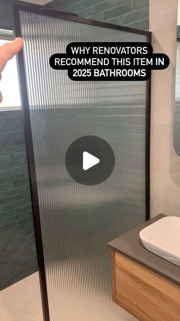 On the Ball Bathrooms on Instagram: "Fluted shower screens are the bathroom renovation hack you need in 2025 bathroom renovations. This trend is impacted by the need for things to be a little different in future renovations as renovators push for more individuality you will see bathroom designs become wilder.  Why I love fluted black shower screens like this is because they allow you have a product that has wow factor but not the wrong type of wow factor if you know what I mean.  Our team loves them but I would love to hear what everyone else thinks.  Next month we will be launching a new monthly recommendations blog for all you bathroom renovators out there or first time renovators to help with wonderful advice,  new and trending products plus designers you should be following 😀 follow o 2025 Bathroom Trends, 2024 Bathroom, Shower Screens, Bathroom Trends, Black Shower, Bathroom Renos, Trending Products, Shower Screen, Bathroom Designs