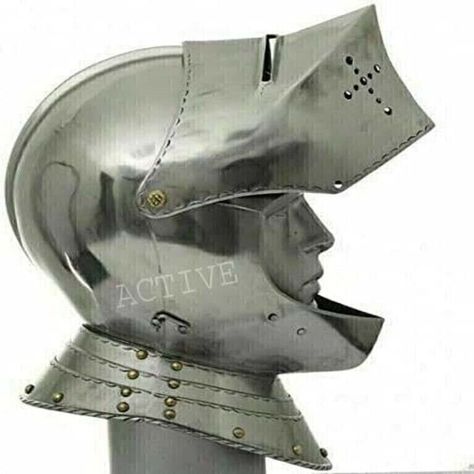 Medieval helmet Close Helmet Armor Knight Larp Halloween Helmet Medieval Armor Helmet, Knight Helmet Design, Larp Knight, Medieval Knight Helmet, Medieval Headdress, Knight's Helmet, Helmet Medieval, Clothes Study, Medieval Helmet