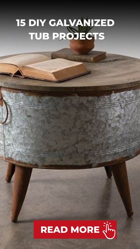 Discover an array of creative galvanized tub projects that will elevate your home without breaking the bank. These budget-friendly DIY ideas are perfect for adding a rustic and distinctive touch to any space. Whether you transform a tub into a charming beverage cooler, repurpose it as a farmhouse-style side table, or create a lush garden planter oasis, these projects promise to infuse your decor with industrial elegance. Galvanized Tub Shelf, Copper Wash Tub Decor Ideas, Cooler Repurpose, Washtub Decor Ideas, Galvanized Tub Ideas, Washtub Ideas, Metal Wash Tub, Galvanized Wash Tub, Water Tub