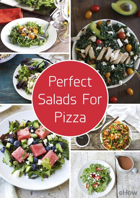 Because even though pizza is good all on its own, you know a little green goes a long way! These salads are perfect pairs with whatever pizza you're craving! http://www.ehow.com/list_7153384_salads-accompany-pizza.html?utm_source=pinterest.com&utm_medium=referral&utm_content=curated&utm_campaign=fanpage Salads Recipes To Go With Pizza, Salad Recipes With Pizza, Salads That Go Well With Pizza, Best Salads To Go With Pizza, Salad Recipes For Pizza Night, Salad With Pizza Side, Best Salad To Serve With Pizza, Salad That Goes With Pizza, Pizza And Salad Party Ideas