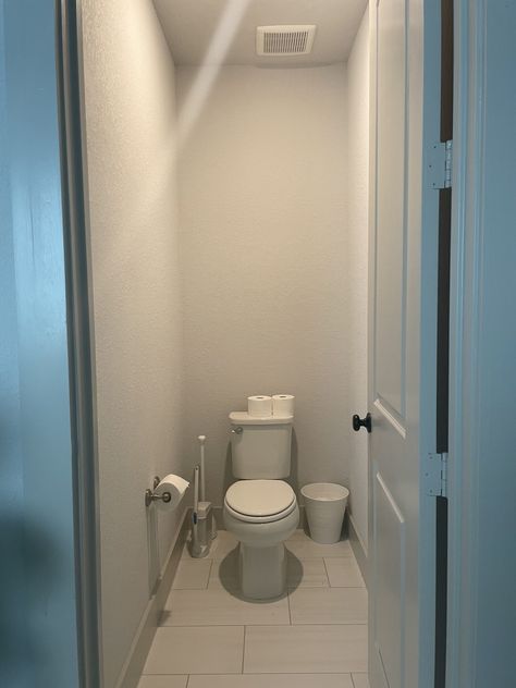 Shelves In Toilet Closet, Water Closet Mirror, Bathroom Water Closet Decor, Tiny Water Closet Ideas, Toilet Room In Master Bath, Water Closet Bathroom Ideas, Tiny Closet Bathroom Ideas, Watercloset Storage, How To Decorate Toilet Room