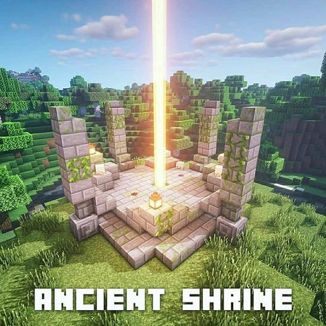 Minecraft Shrine Ideas, Minecraft Sign Post, Minecraft Shrine, Beacon Minecraft, Minecraft Kale, Villa Minecraft, Construction Minecraft, Minecraft Building Guide, Minecraft Decoration